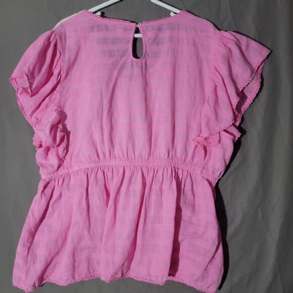 Cato Girly Pink Embroidered Blouse Plus Size 22/24 Whimsical Unique Comfortable - Picture 2 of 10